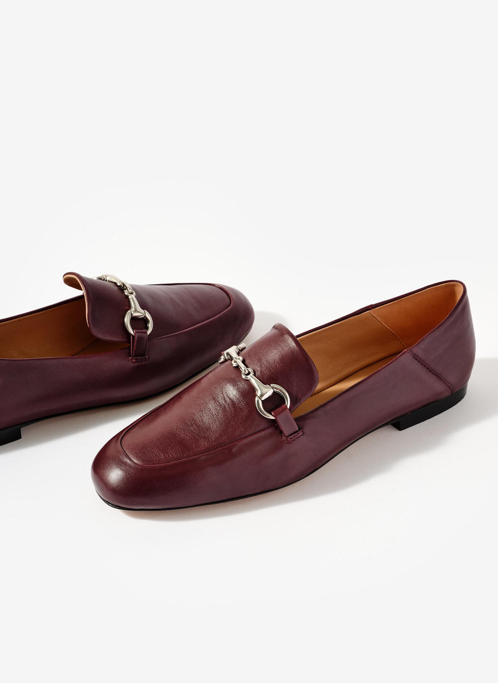 Camille Burgundy Leather Loafers