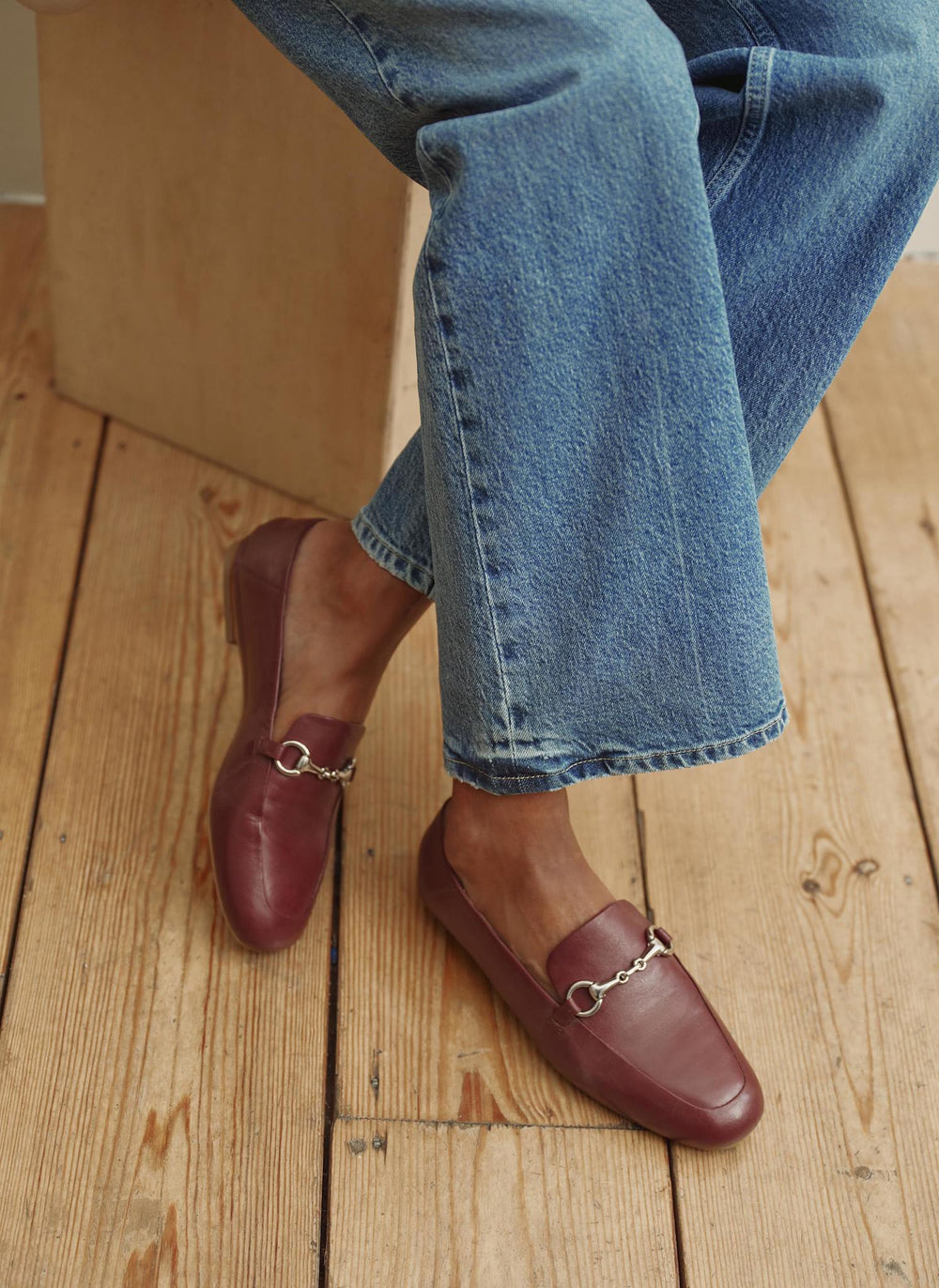 Camille Burgundy Leather Loafers