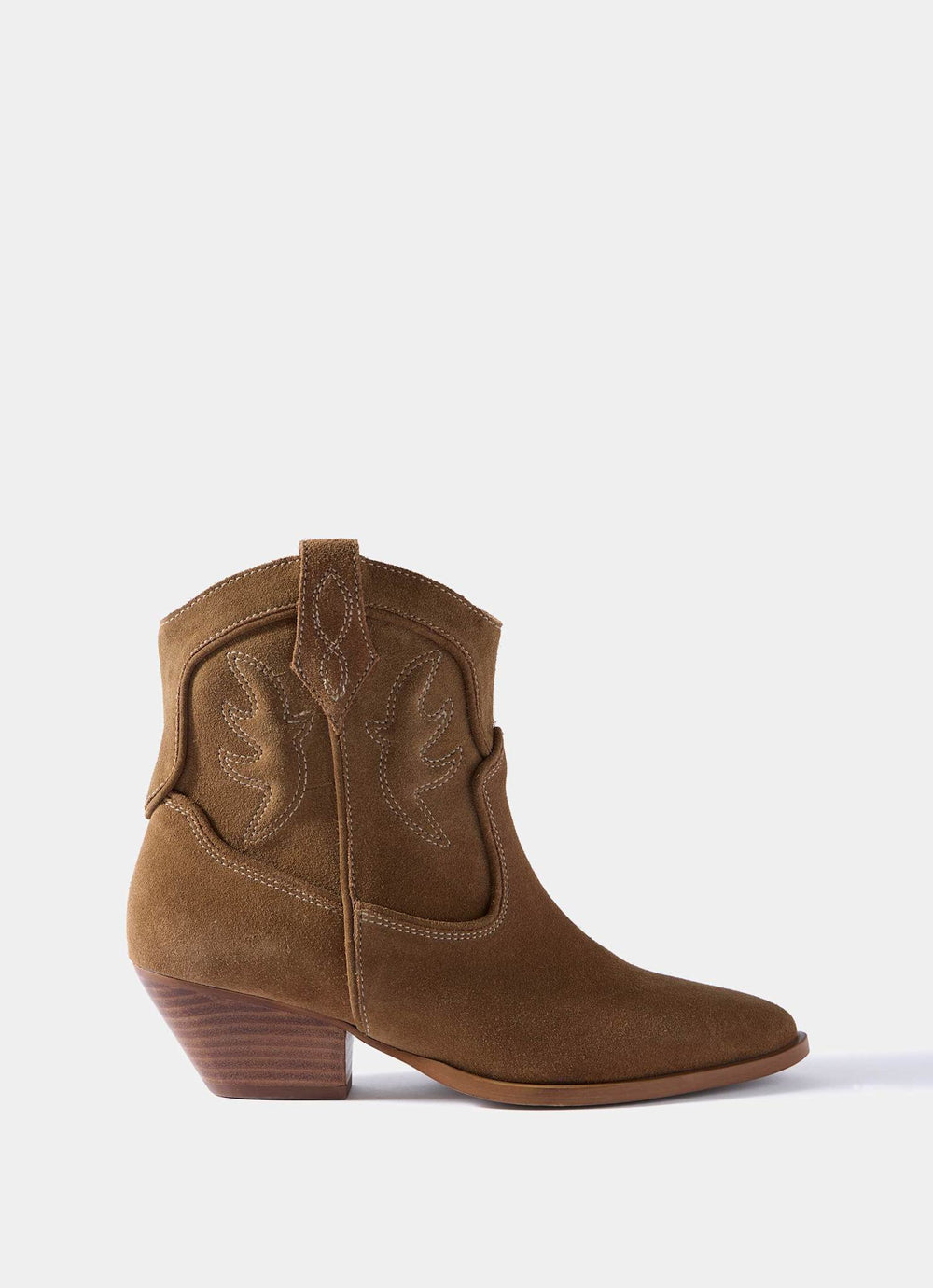 Carly Neutral Suede Cowboy Boots