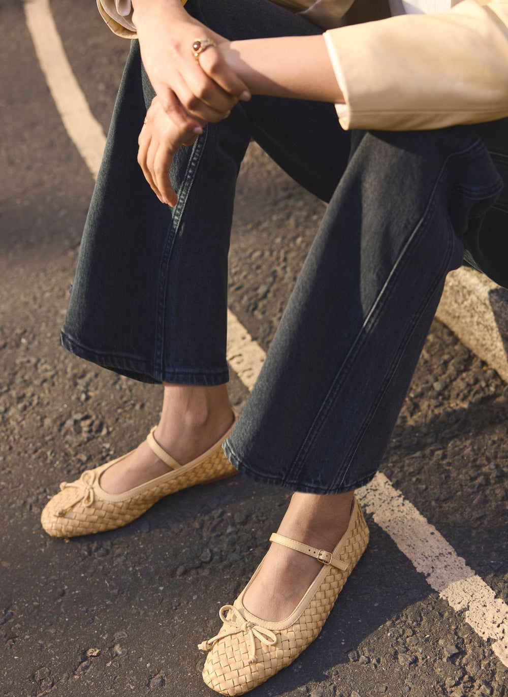 Charley Butter Yellow Leather Woven Pumps