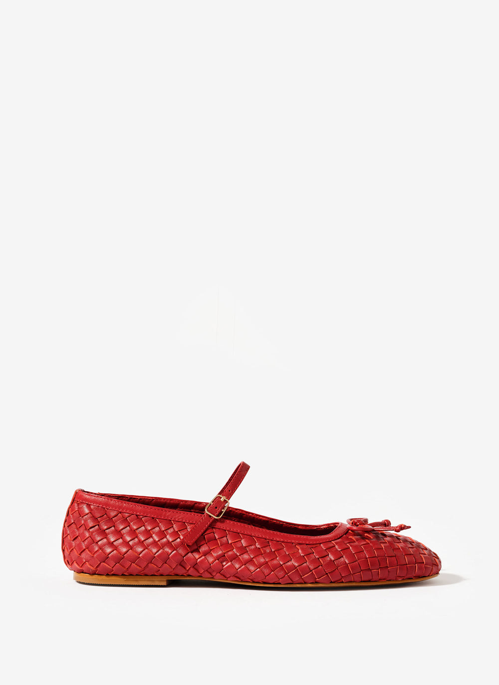 Charley Red Leather Woven Pumps