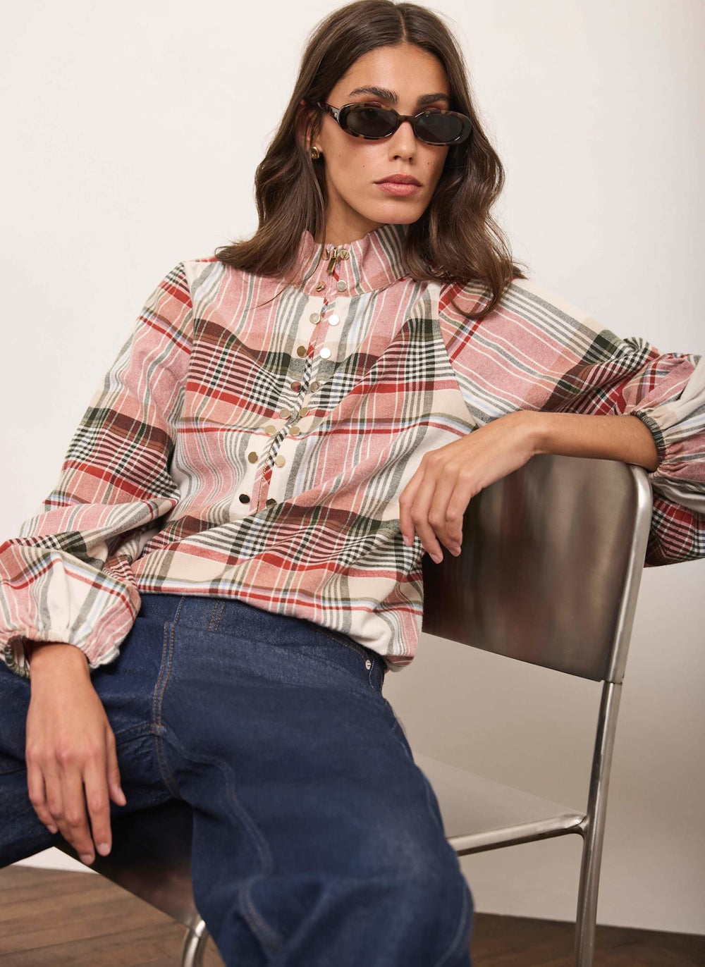 Neutral Checked Cotton Shirt