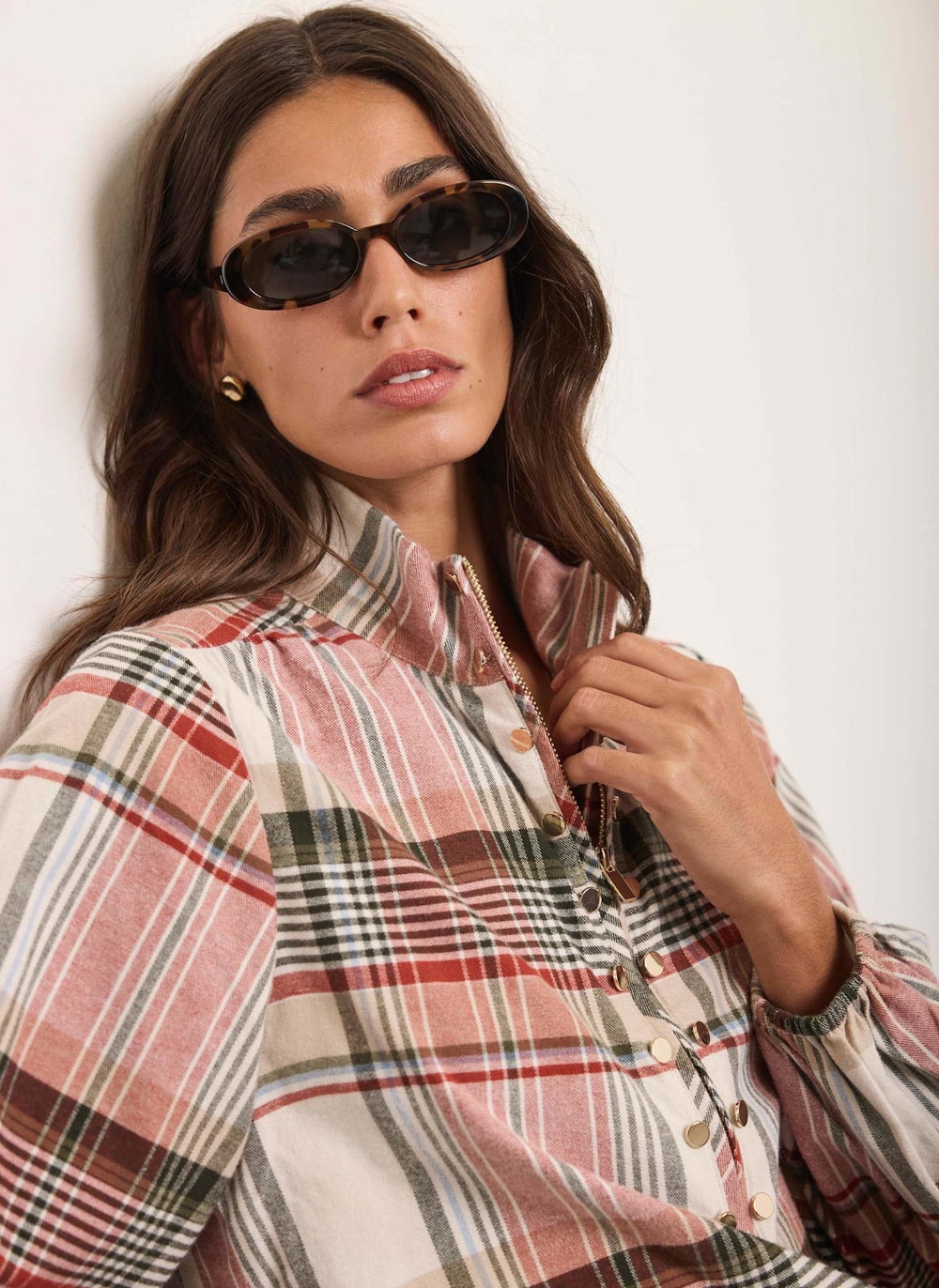 Neutral Checked Cotton Shirt