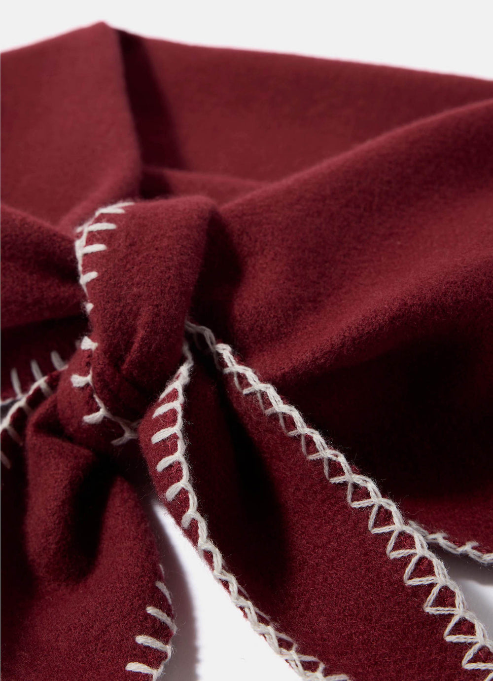 Burgundy Knit Stitch Detail Scarf