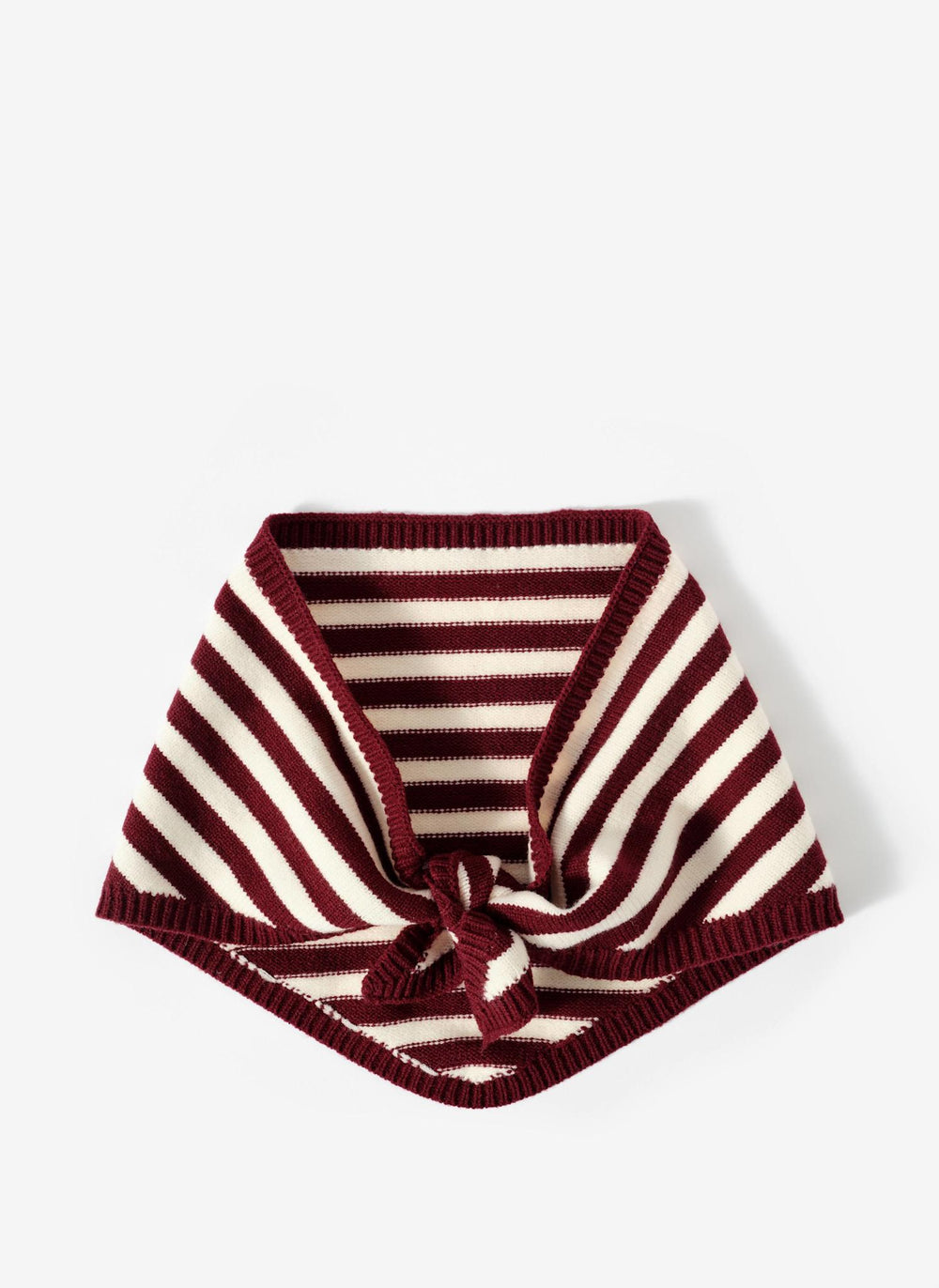 Burgundy Stripe Knit Scarf