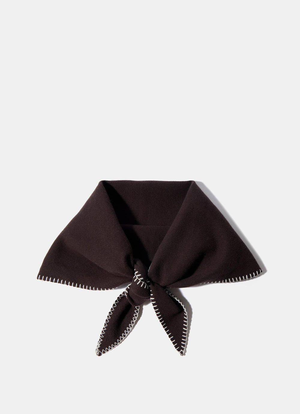 Brown Knit Blanket Stitch Scarf