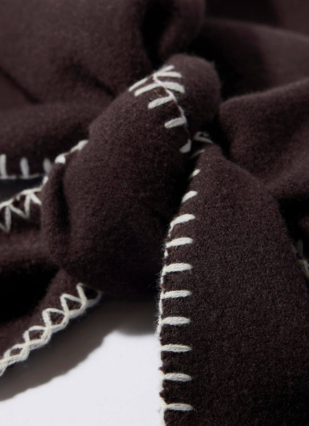 Brown Knit Blanket Stitch Scarf