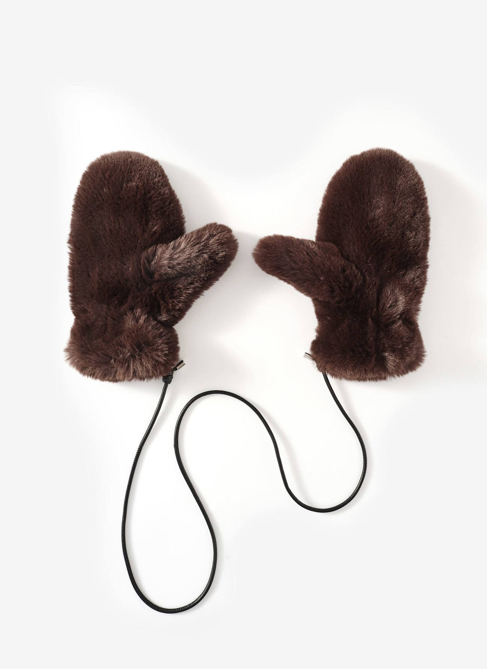 Brown Faux Fur Mittens