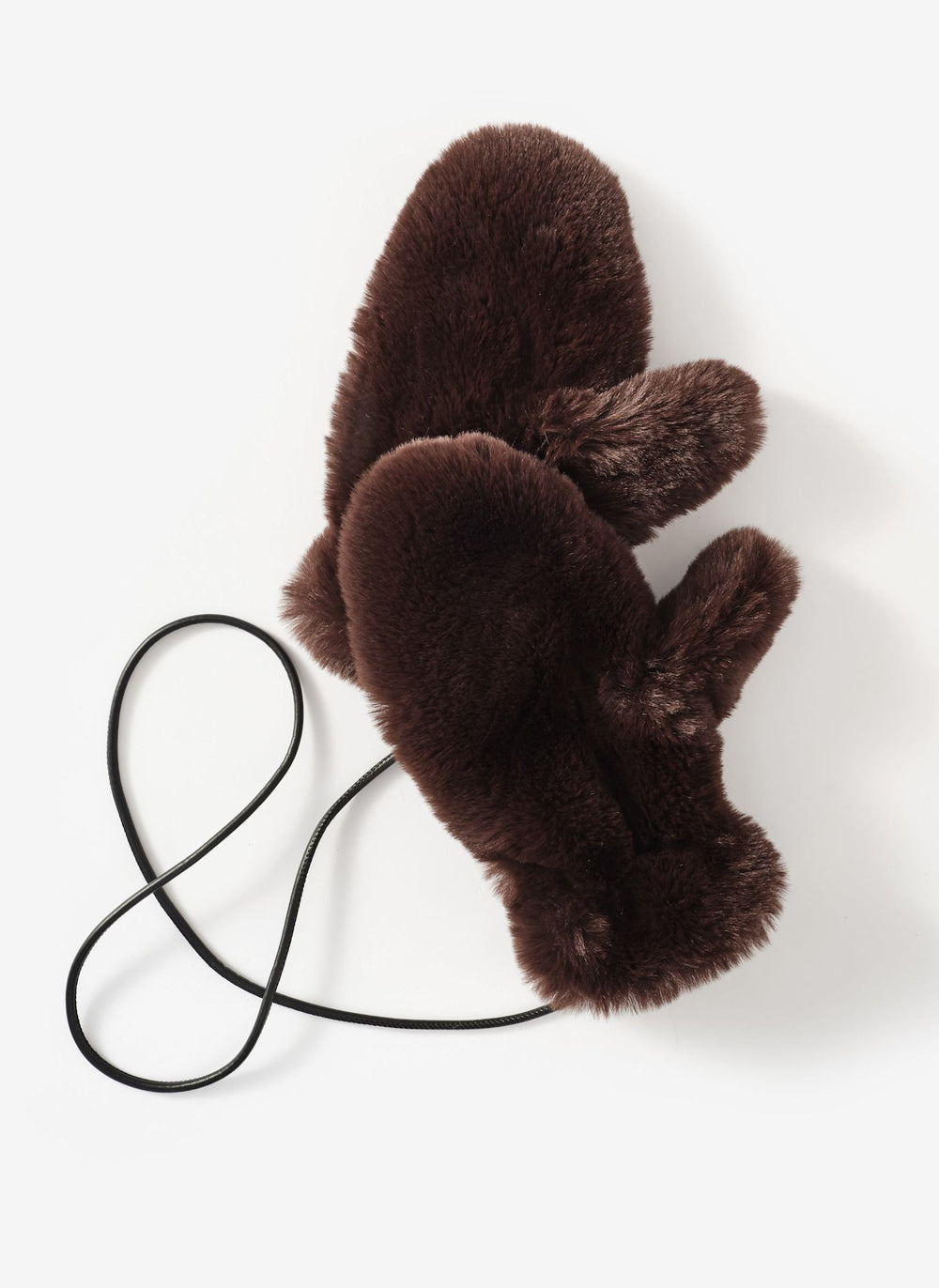 Brown Faux Fur Mittens
