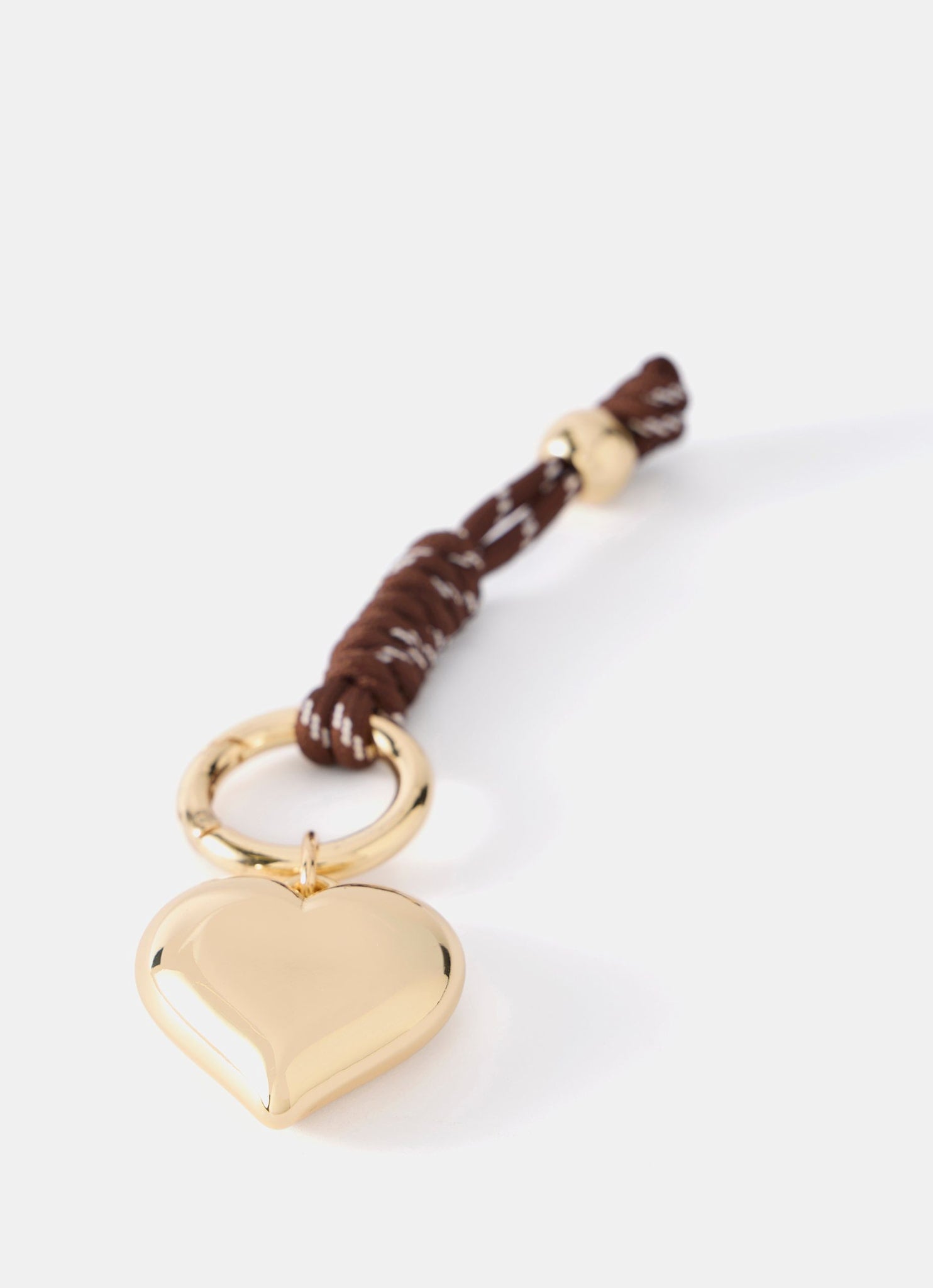 Brown Cord Heart Bag Charm – Mint Velvet