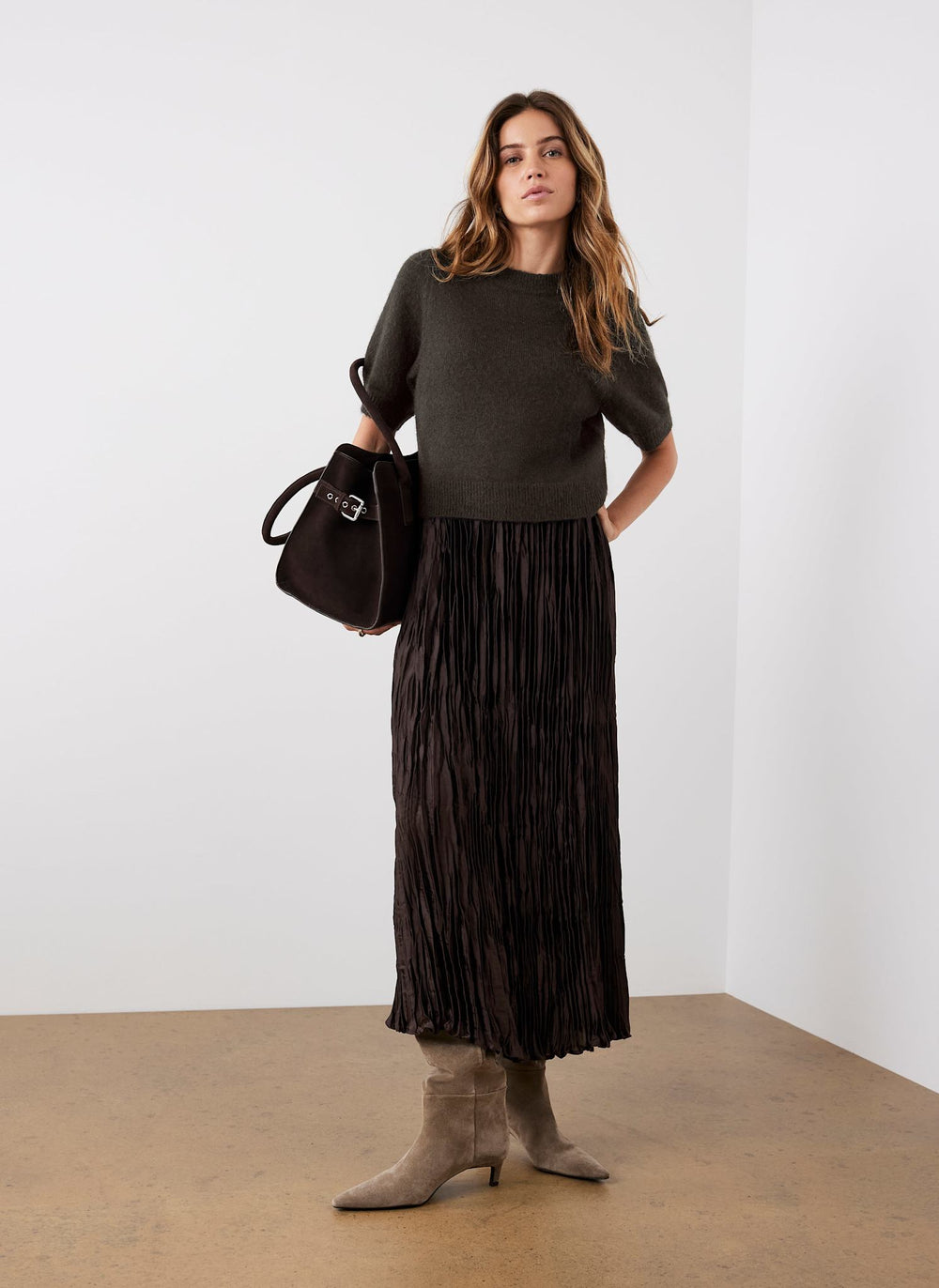 Brown Layered Jumper Midi Dress – Mint Velvet