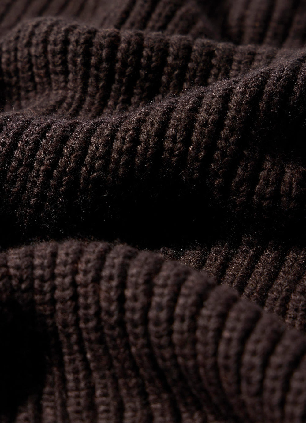 Brown Ribbed Knit Asymmetric Cape