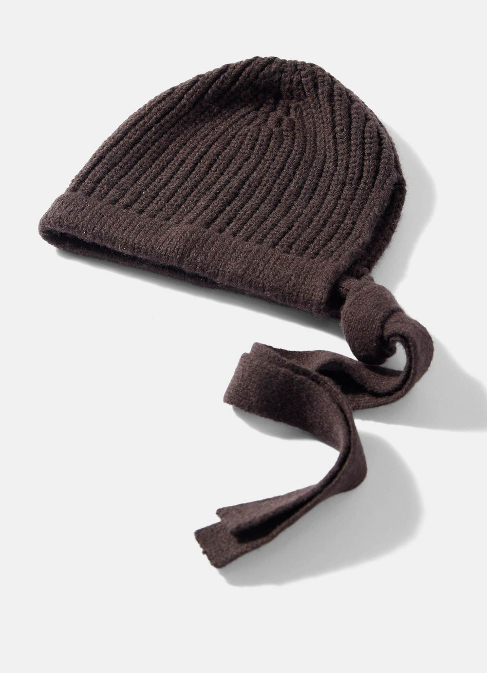 Brown Knitted Bonnet Hat
