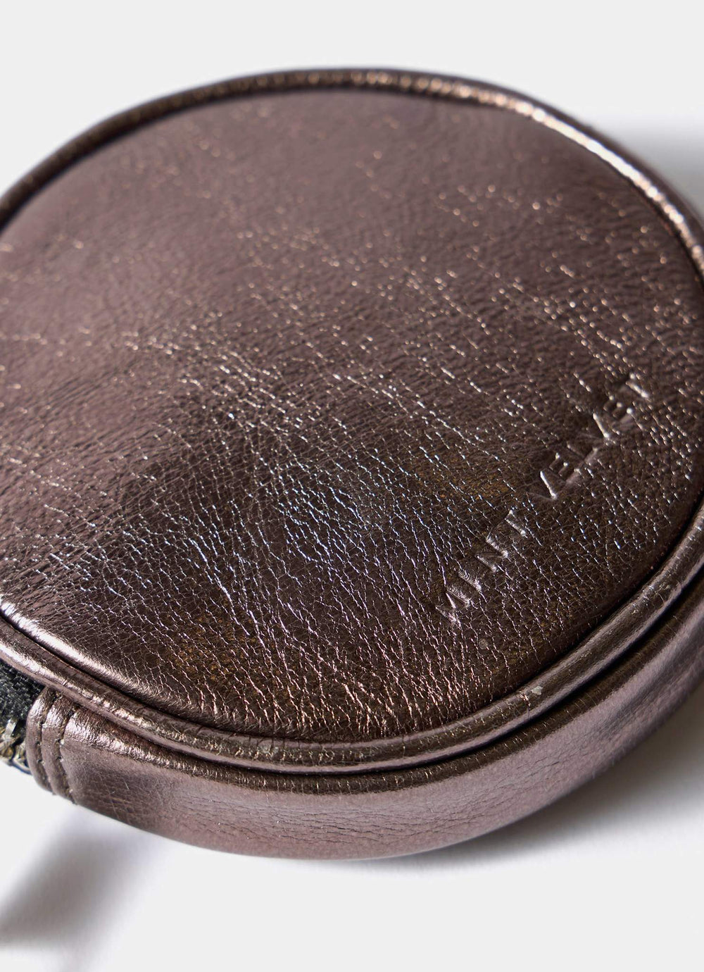 Brown Metallic Leather Coin Purse