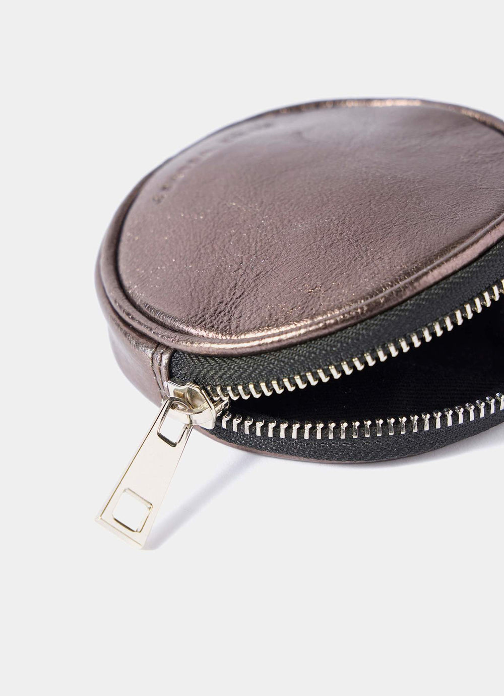 Brown Metallic Leather Coin Purse