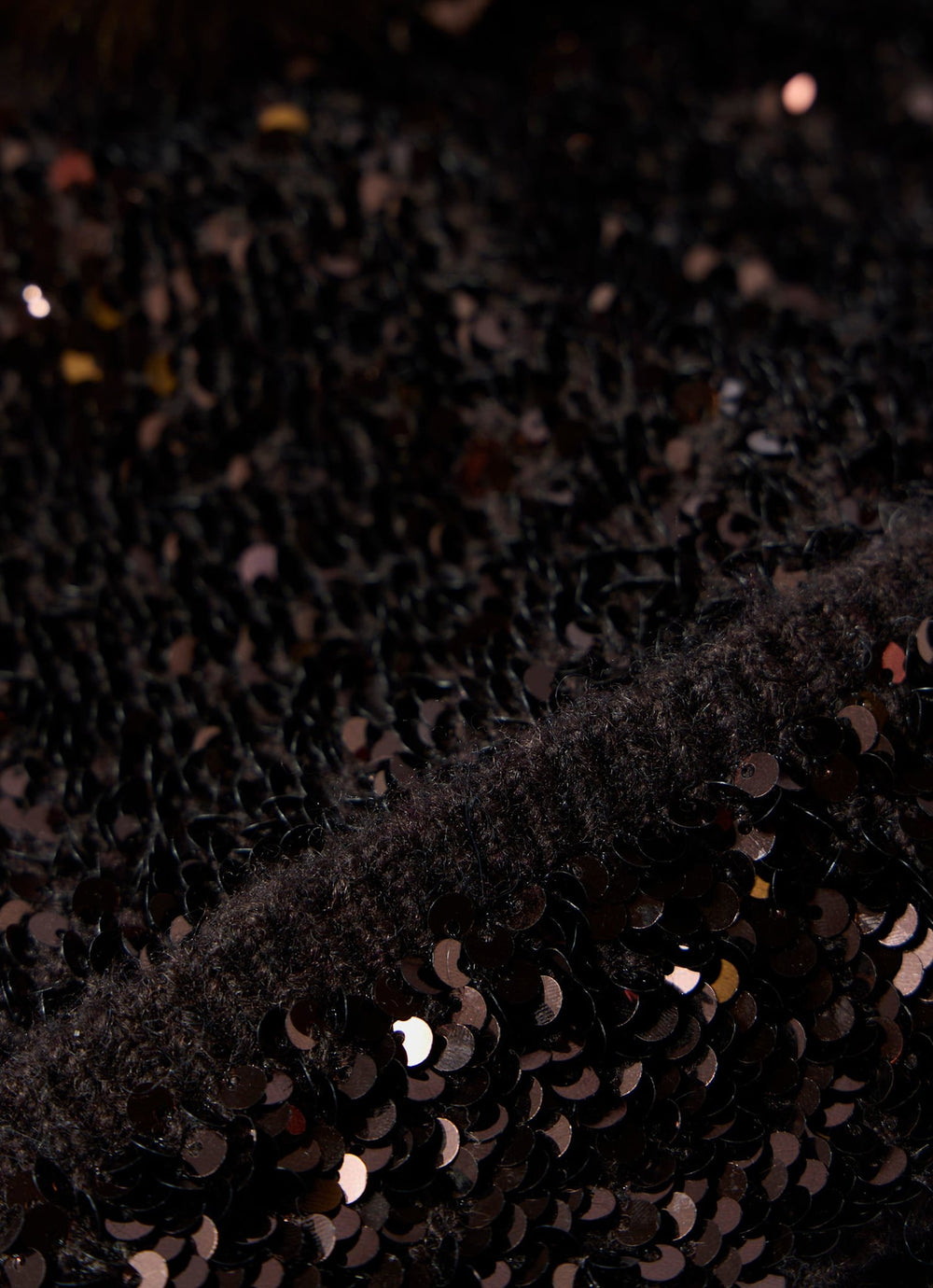 Brown Sequin Wool Blend Knit Hat