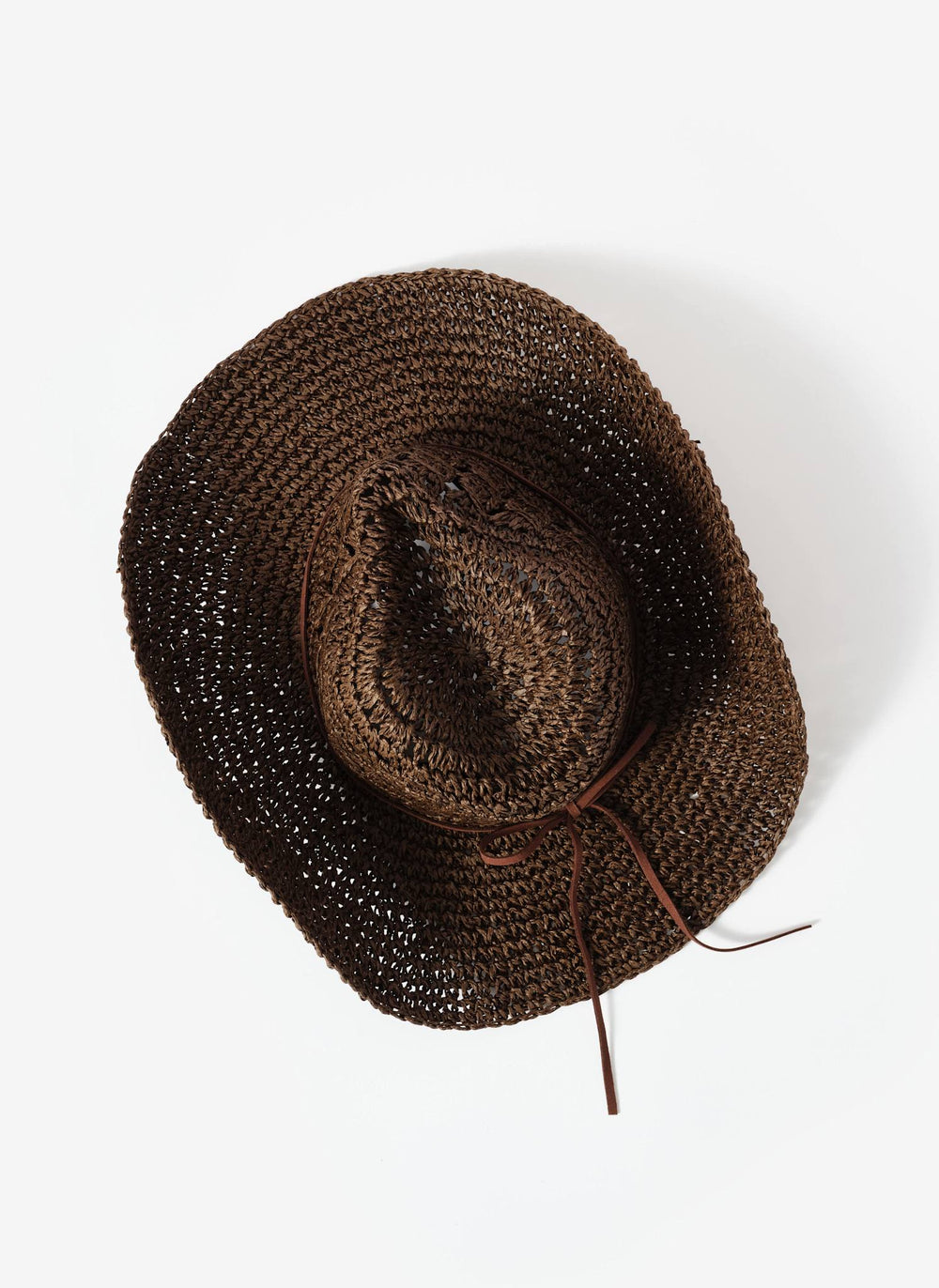 Brown Woven Cowboy Hat