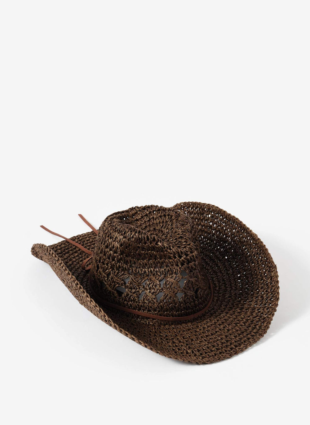 Brown Woven Cowboy Hat