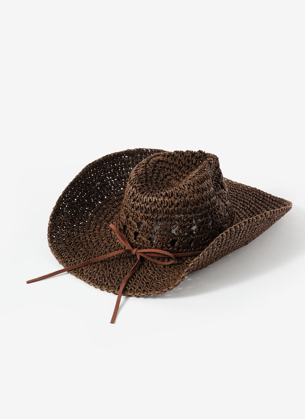 Brown Woven Cowboy Hat