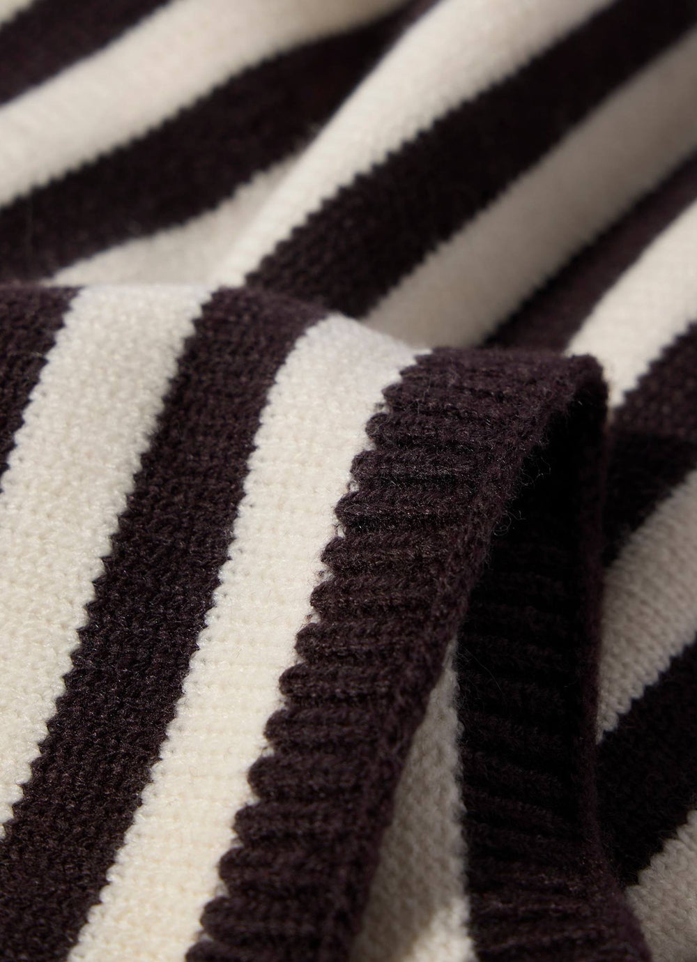 Brown Stripe Knit Scarf