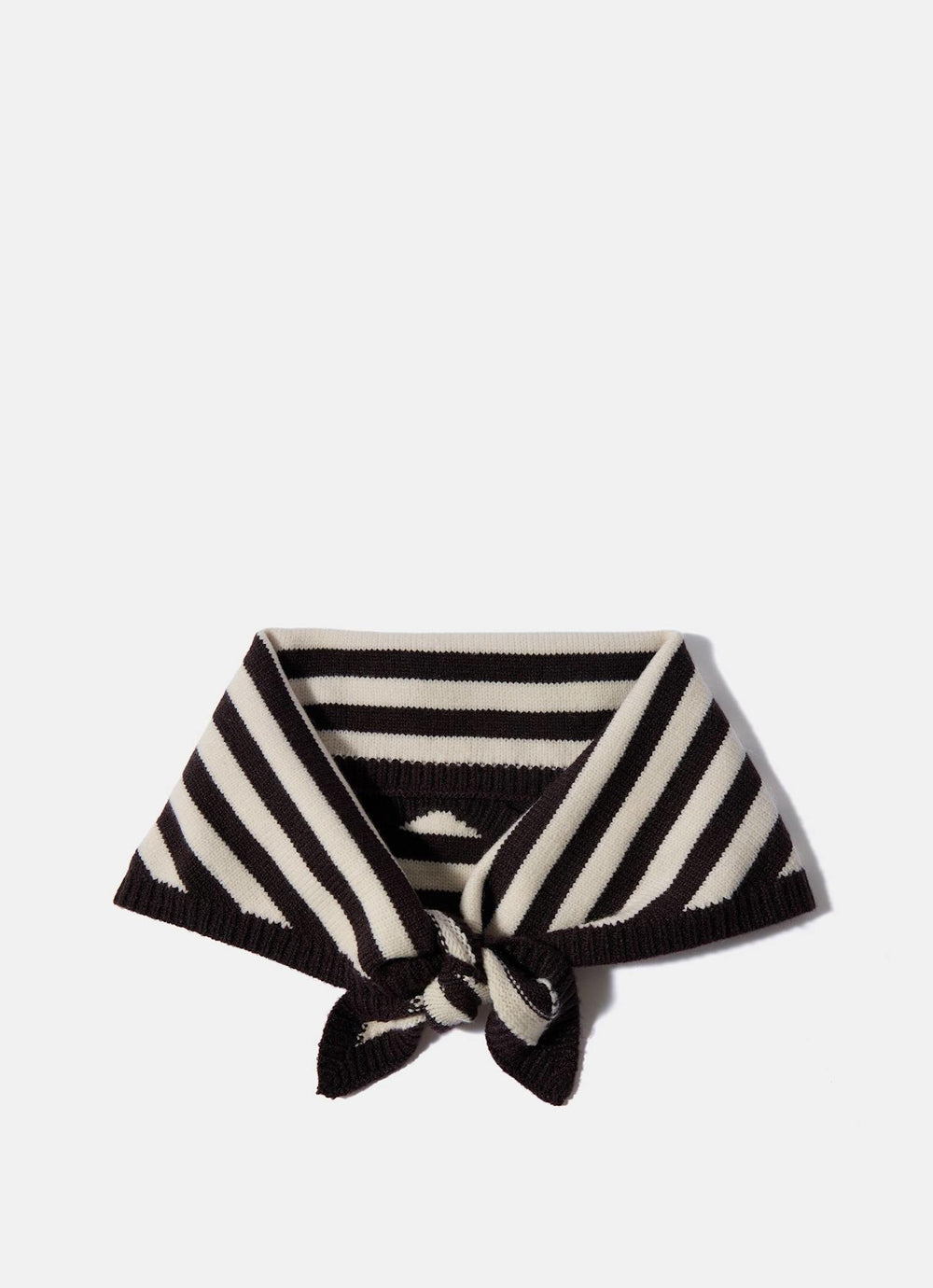 Brown Stripe Knit Scarf