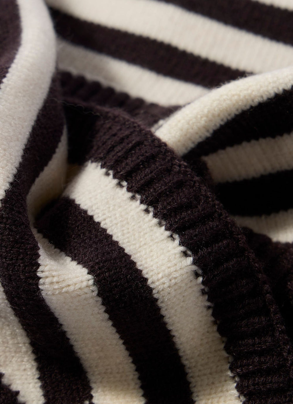 Brown Stripe Knit Scarf