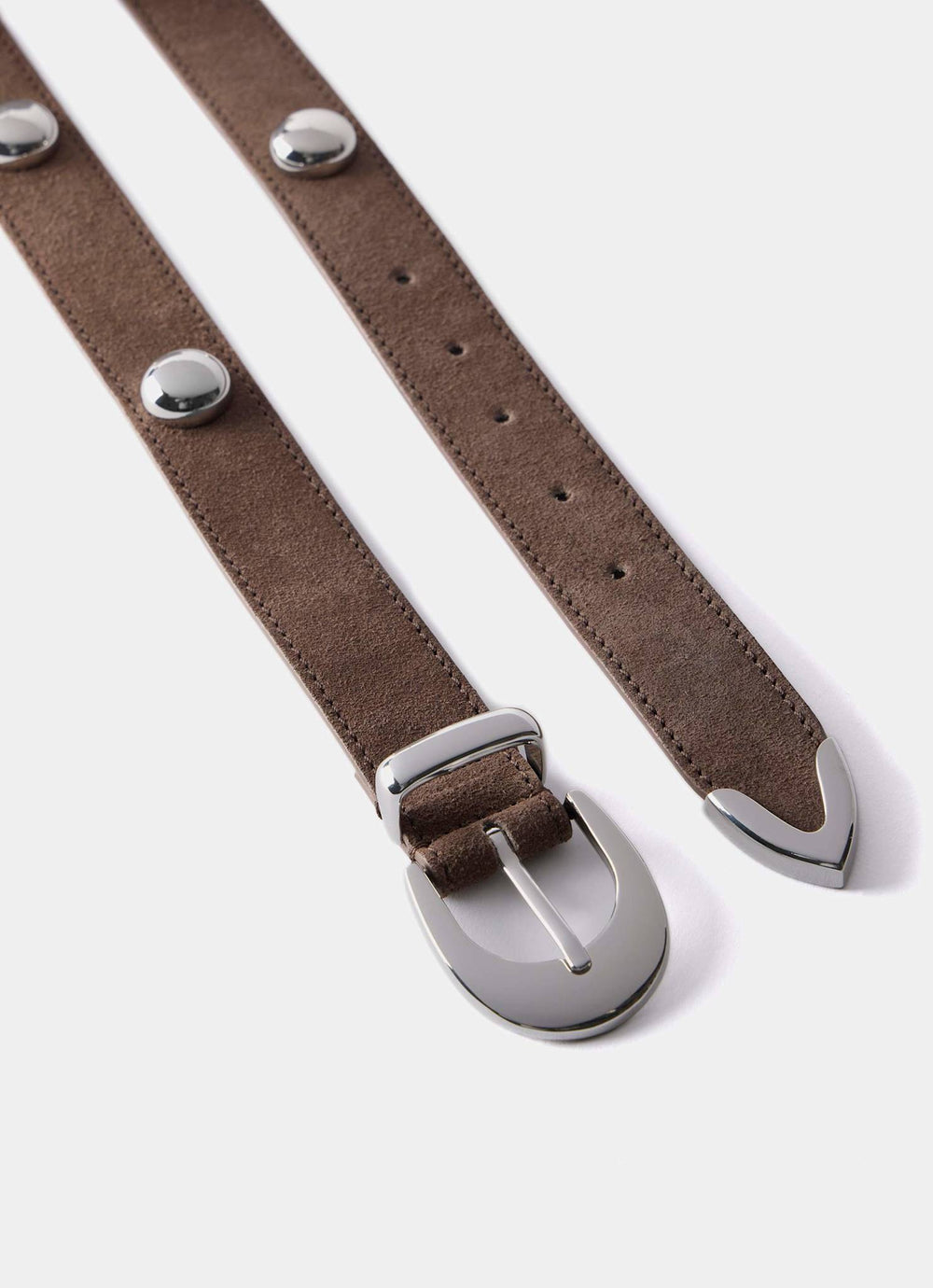 Brown Studded Suede Belt – Mint Velvet display picture 3
