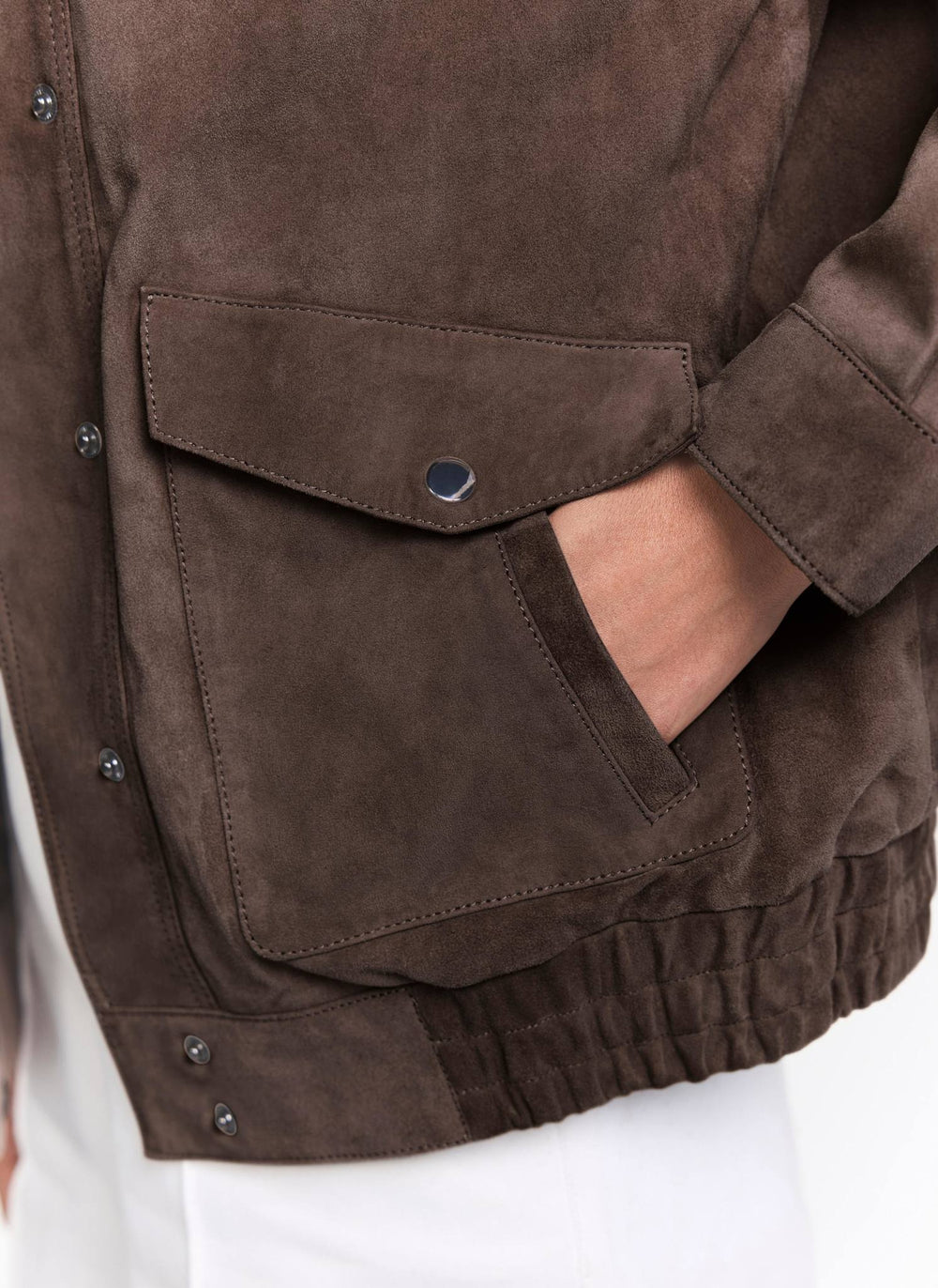 Brown Suede Bomber Jacket