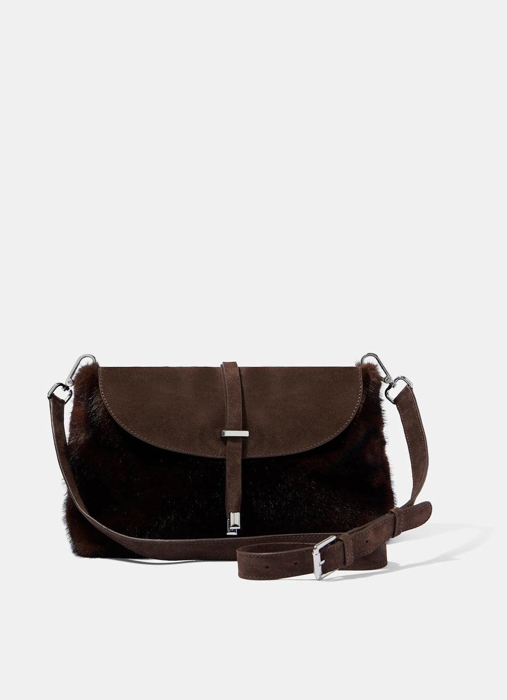 Chrissy Brown Faux Fur Shoulder Bag