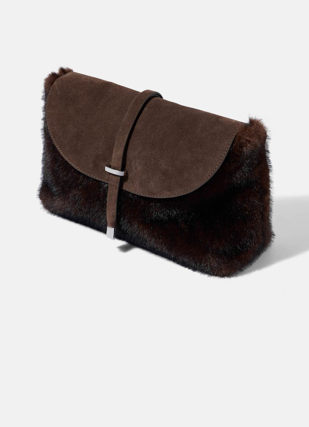 Chrissy Brown Faux Fur Shoulder Bag