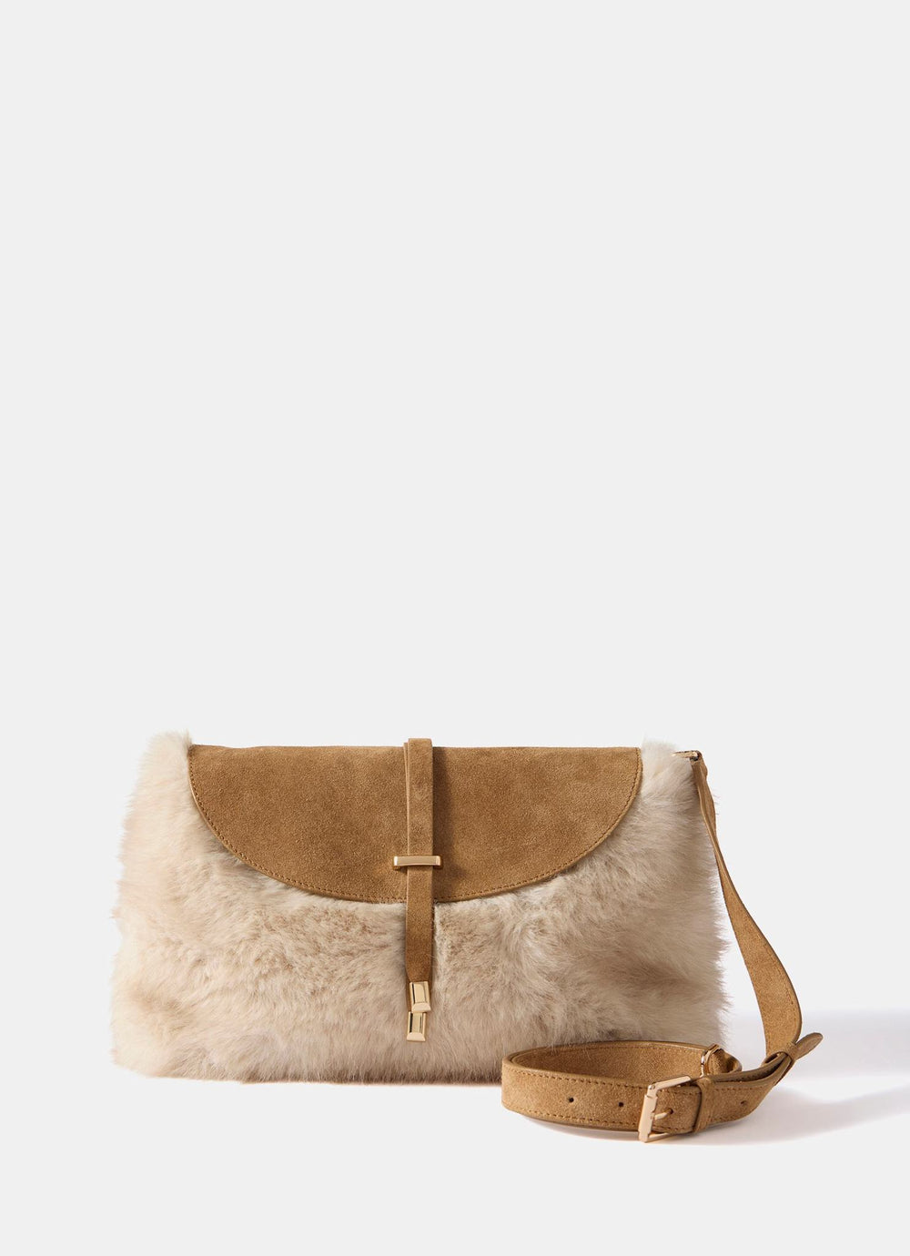 Chrissy Neutral Faux Fur Bag
