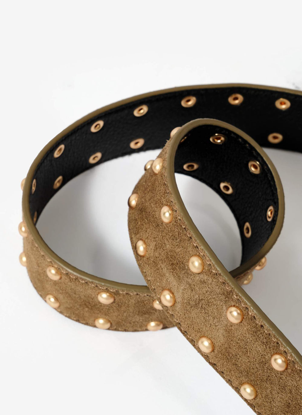 Khaki Suede Statement Belt