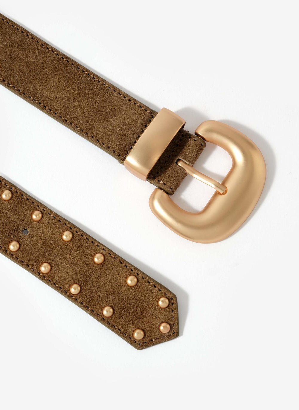 Khaki Suede Statement Belt