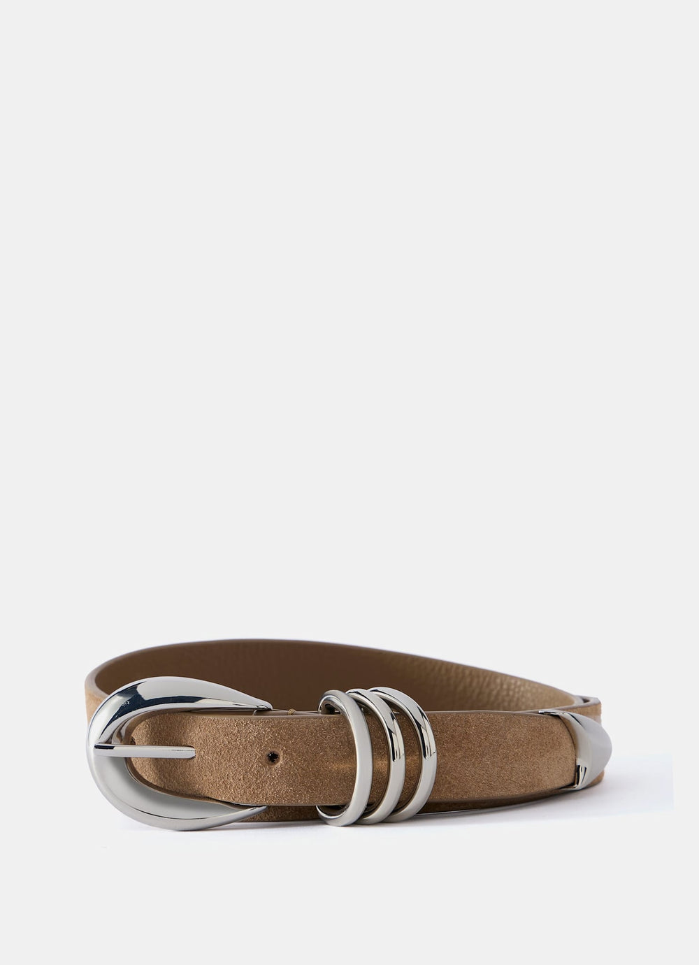 Tan Suede Slim Belt