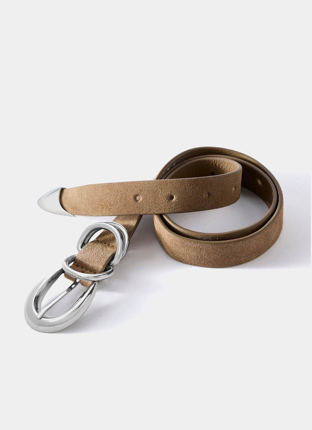 Tan Suede Slim Belt