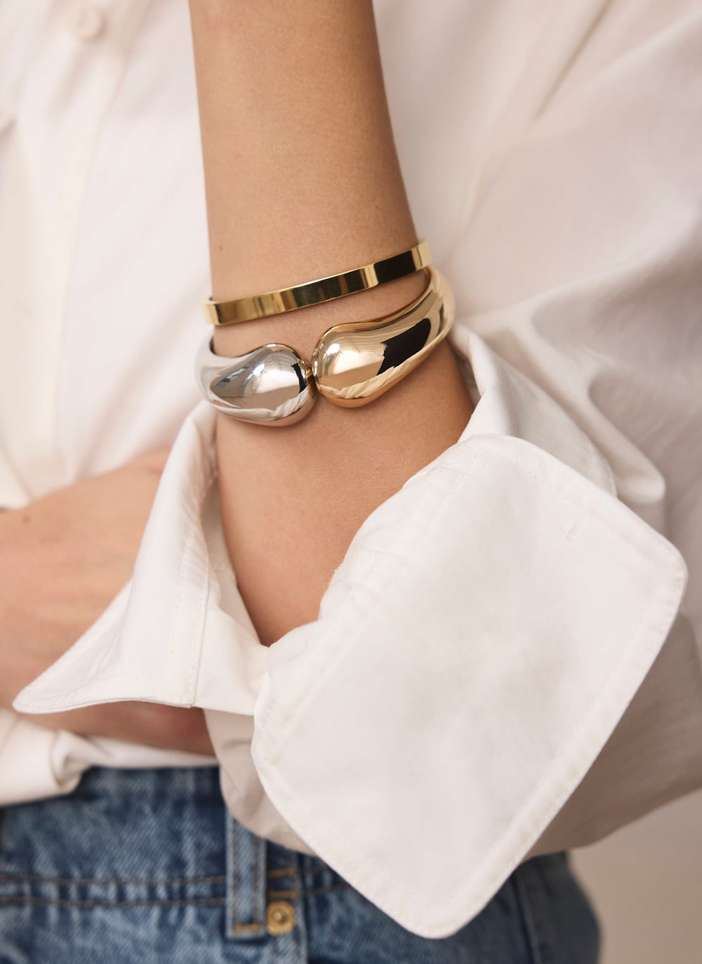 Mixed Metal Clasp Cuff