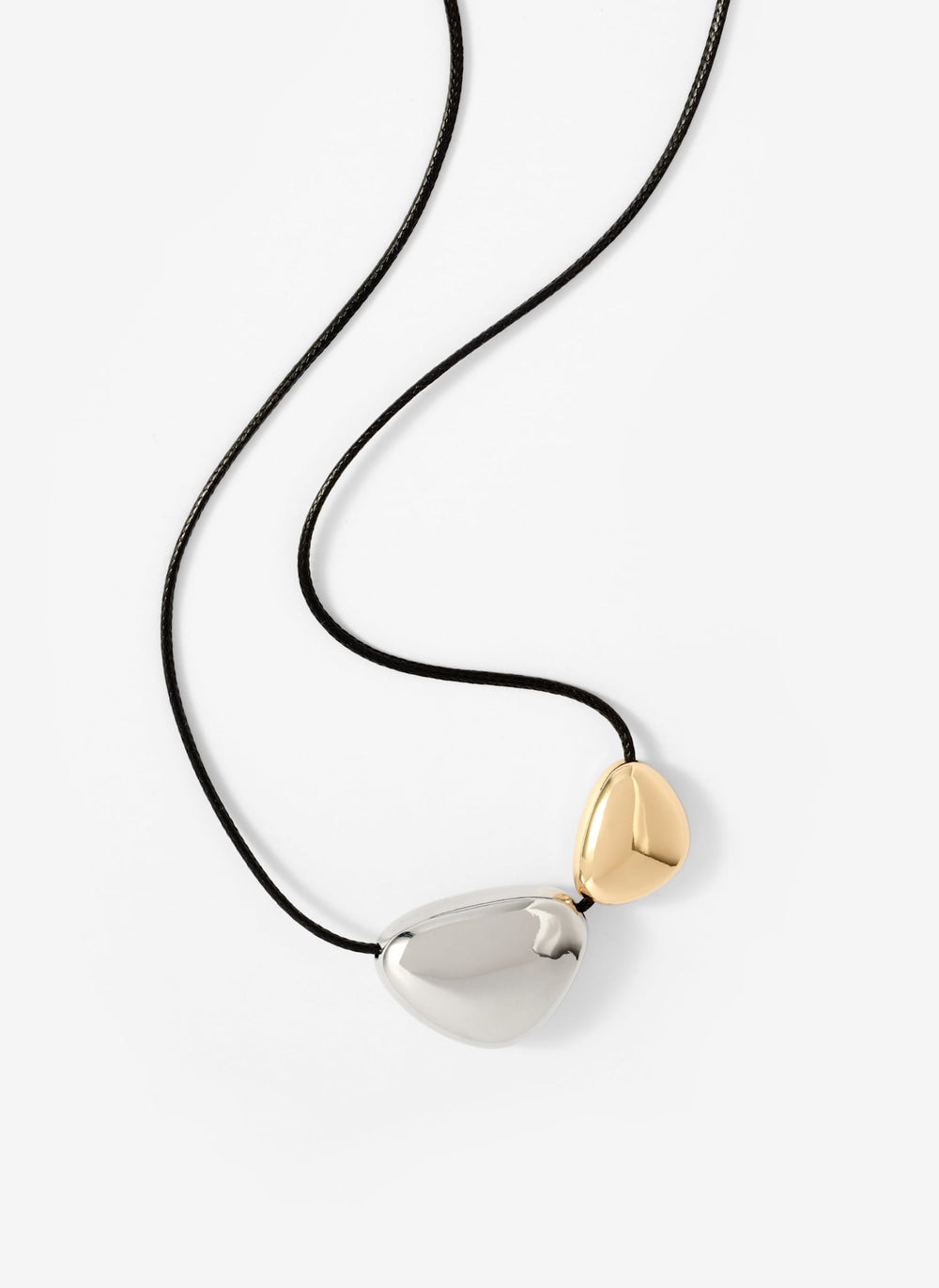 Mixed Metal Rope Pendant Necklace