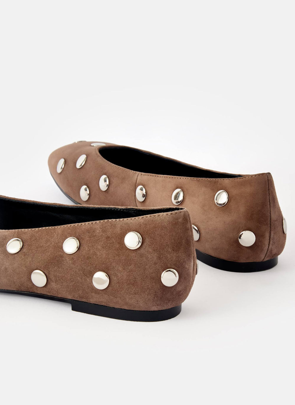Coco Brown Suede Studded Flats