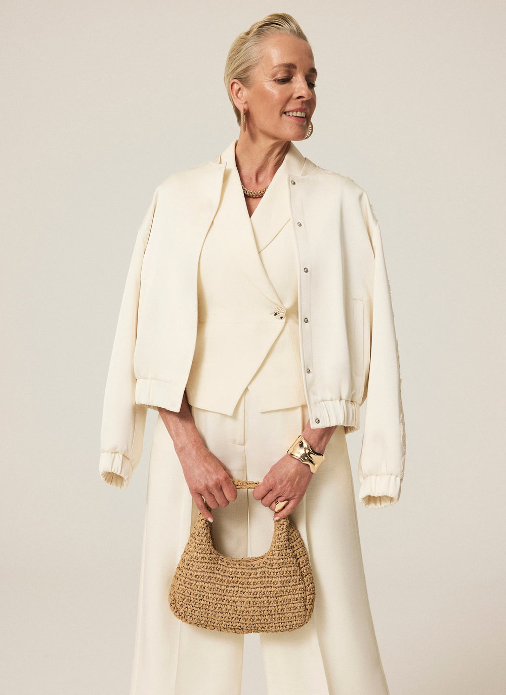Cream Asymmetric Tailored Waistcoat