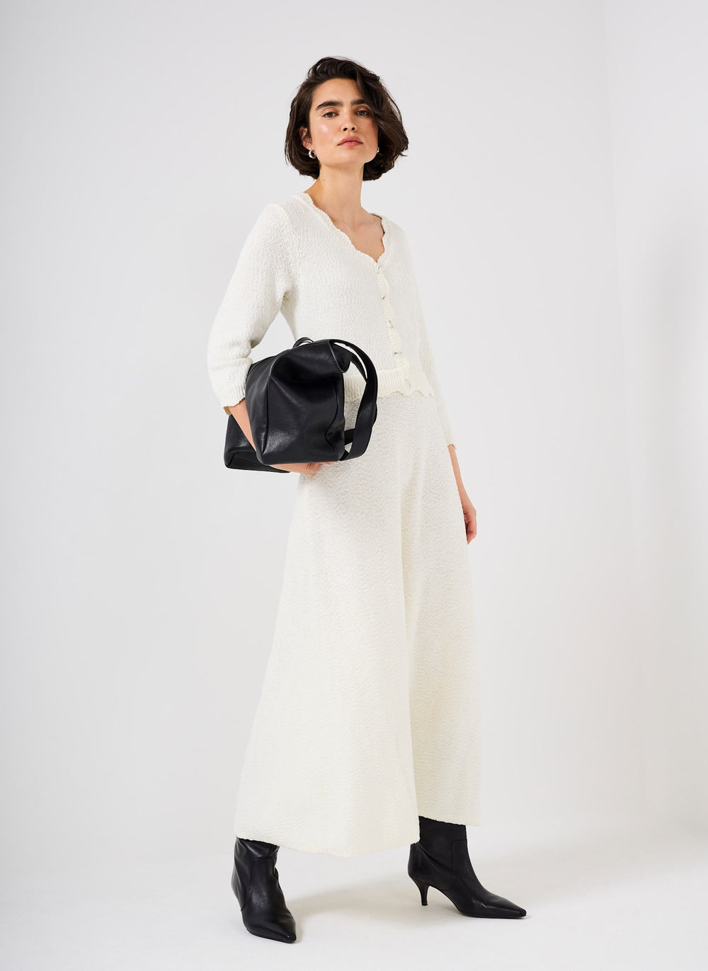 Cream Boucle Knit Midi Dress – Mint Velvet