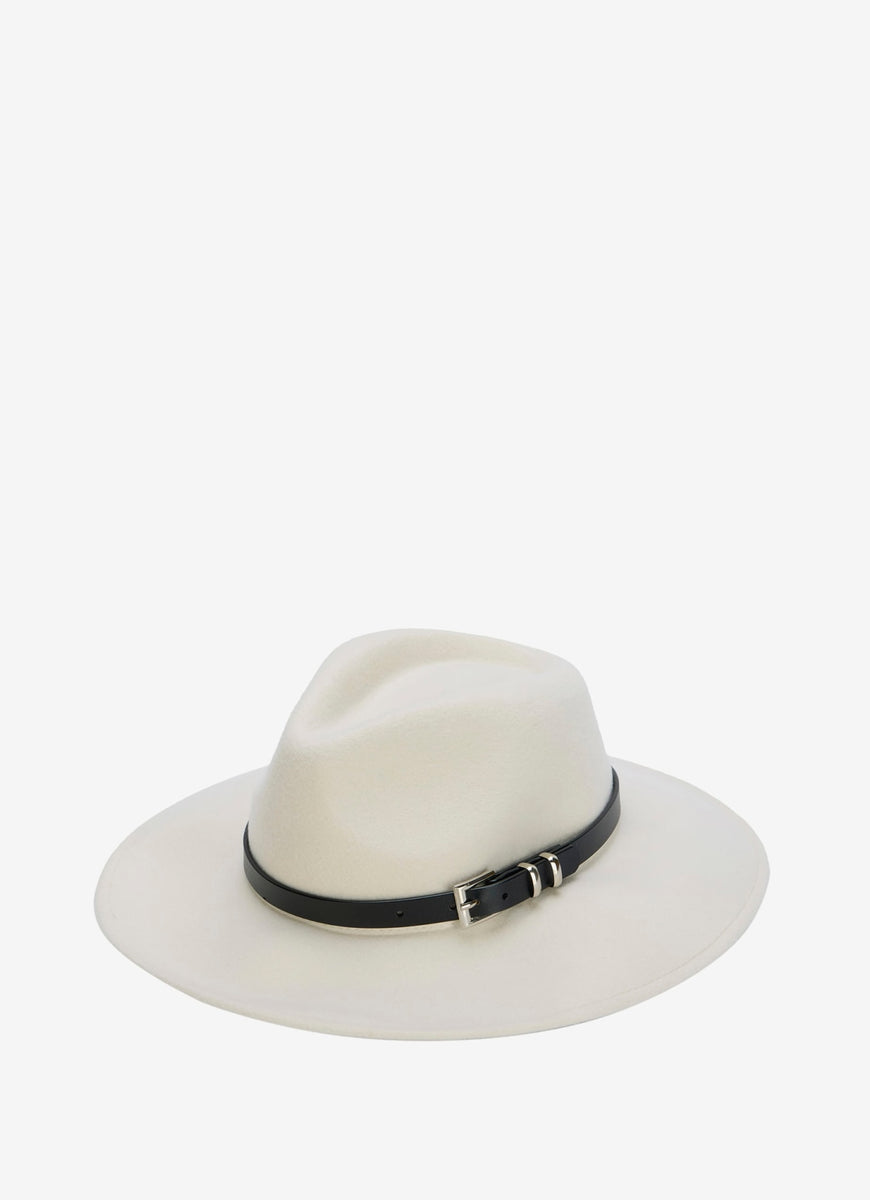 Cream Buckle Strap Fedora Hat – Mint Velvet