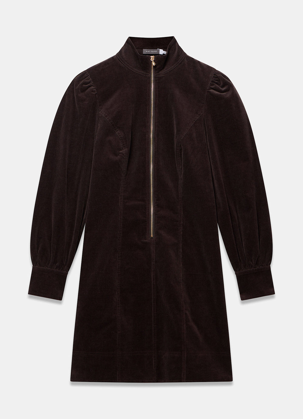 dark brown corduroy dress Mint Velvet Zip Mini | Size 8 | Brown | Long Sleeve Short Mini,Knee Length,Tea Length Color:Black and Burgundy long sleeve corduroy dress Features button front closure Mens Chelsea Boots- Brown