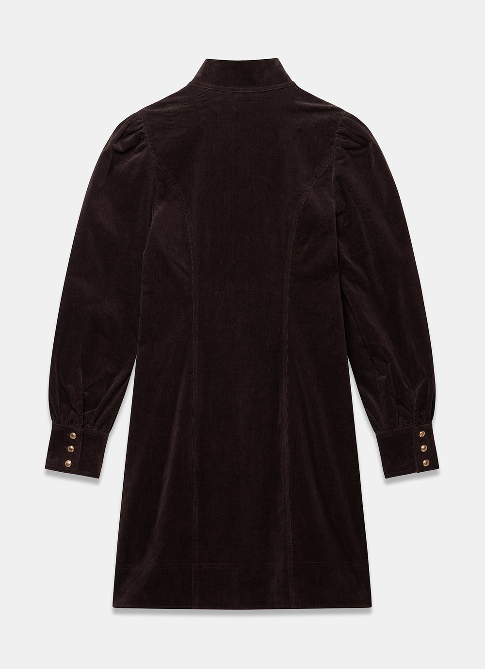 Mint Velvet Brown Corduroy Zip Mini Dress | Size 8 | Brown | Long Sleeve