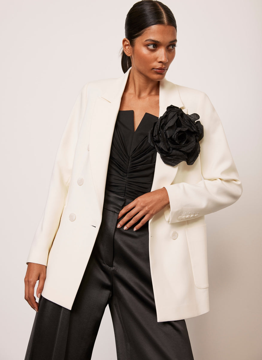 Cream Corsage Blazer Mint Velvet