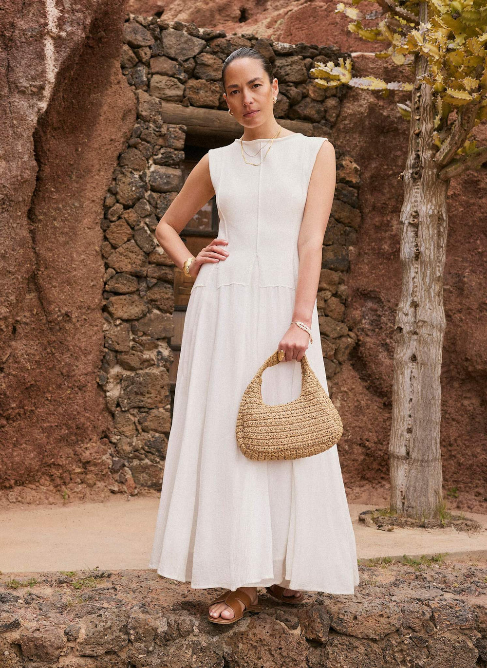 Cream Cotton Blend Drop Waist Maxi Dress Mint Velvet Cream Cotton Blend Drop Waist Maxi Dress Mint Velvet