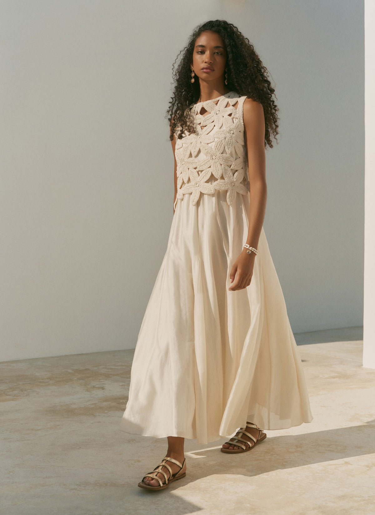 maxi dress mint velvet Mint Velvet Women's Cotton Blend Floral Maxi Dress - Ivory/Cream - Size 12