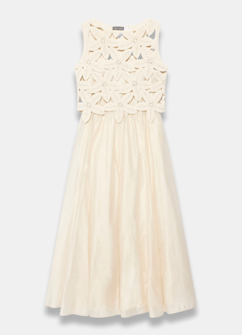 Cream Cotton Blend Crochet Maxi Dress  Mint Velvet
