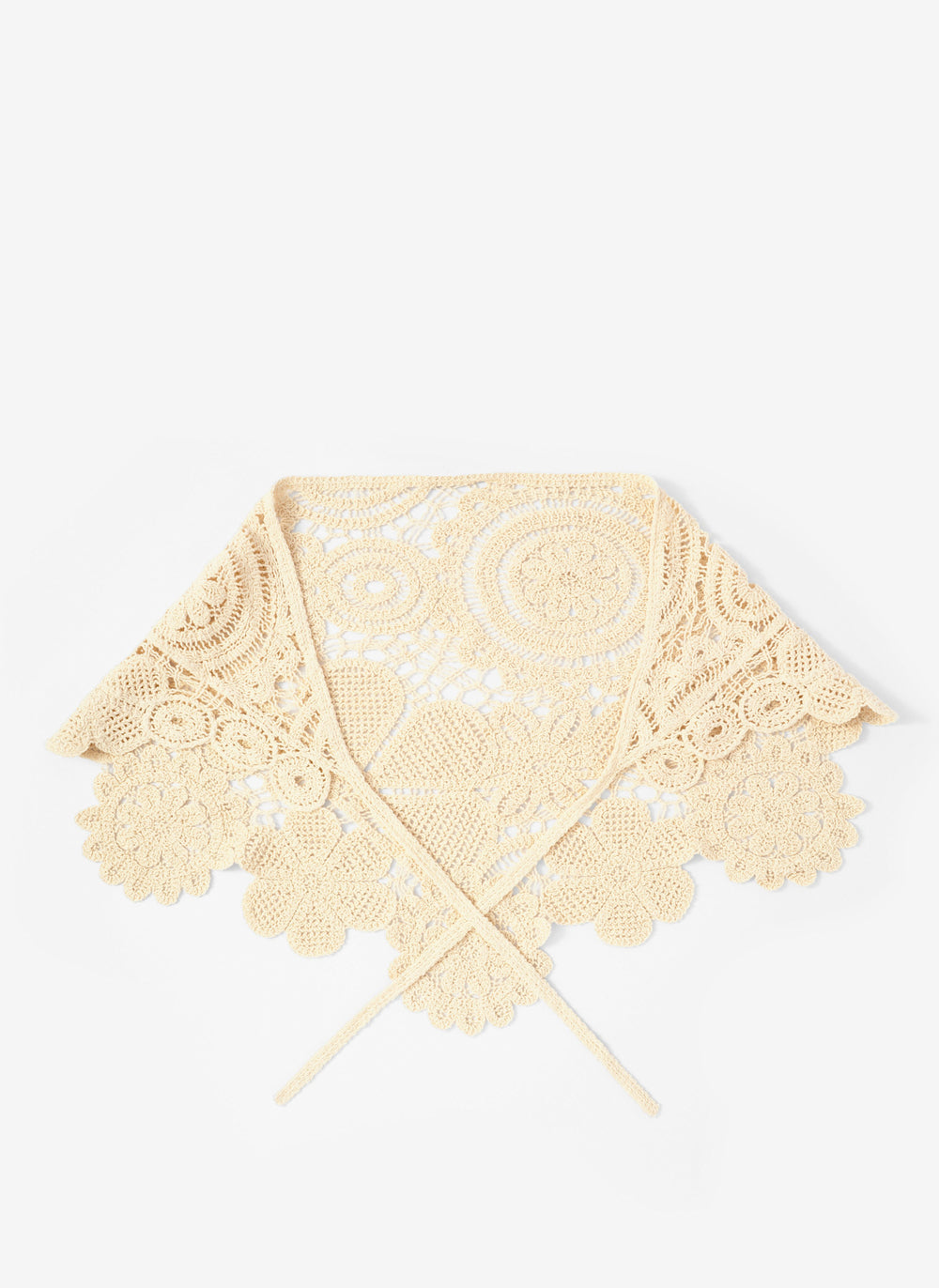 Cream Crochet Wrap Scarf