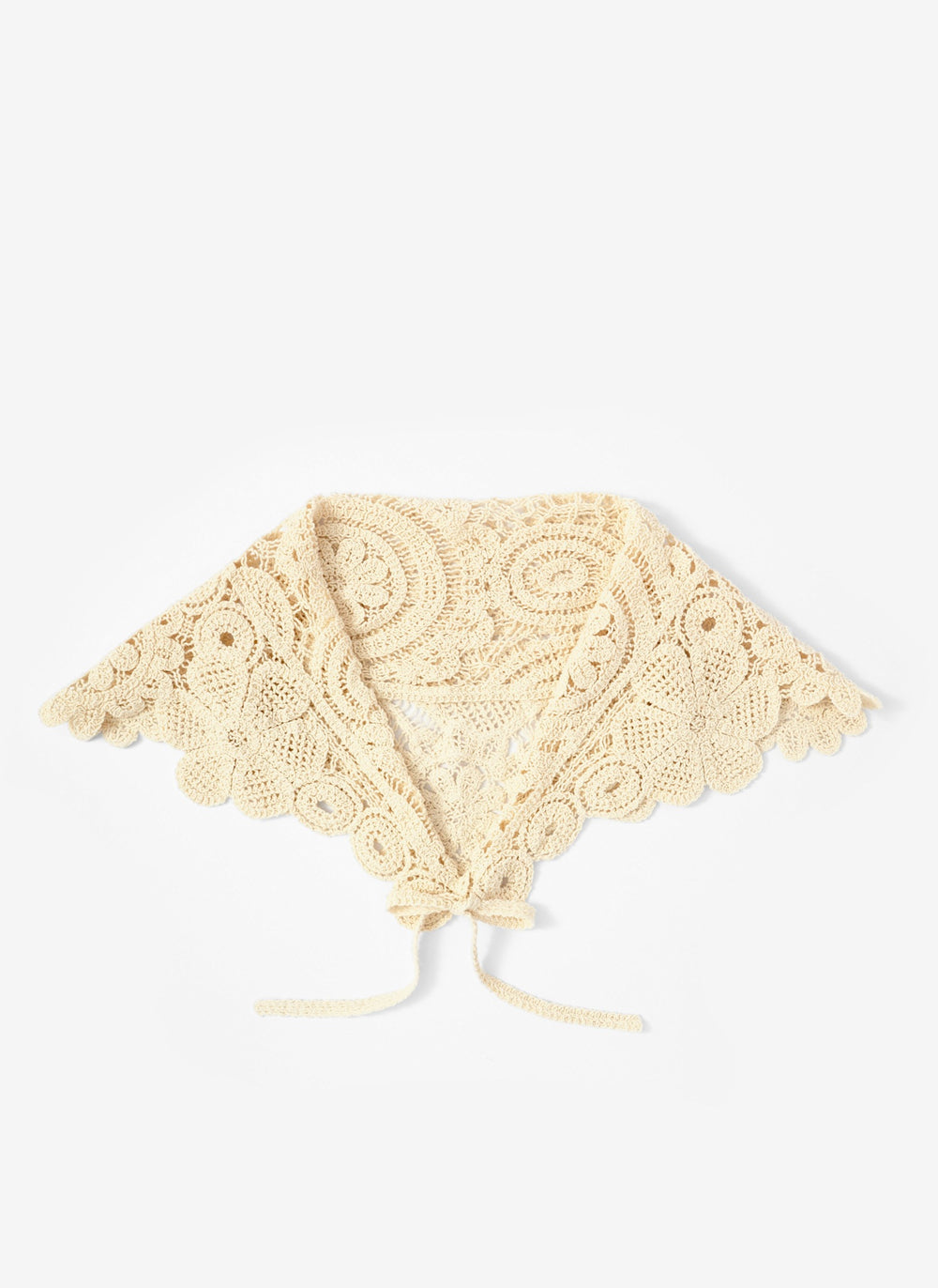 Cream Crochet Wrap Scarf