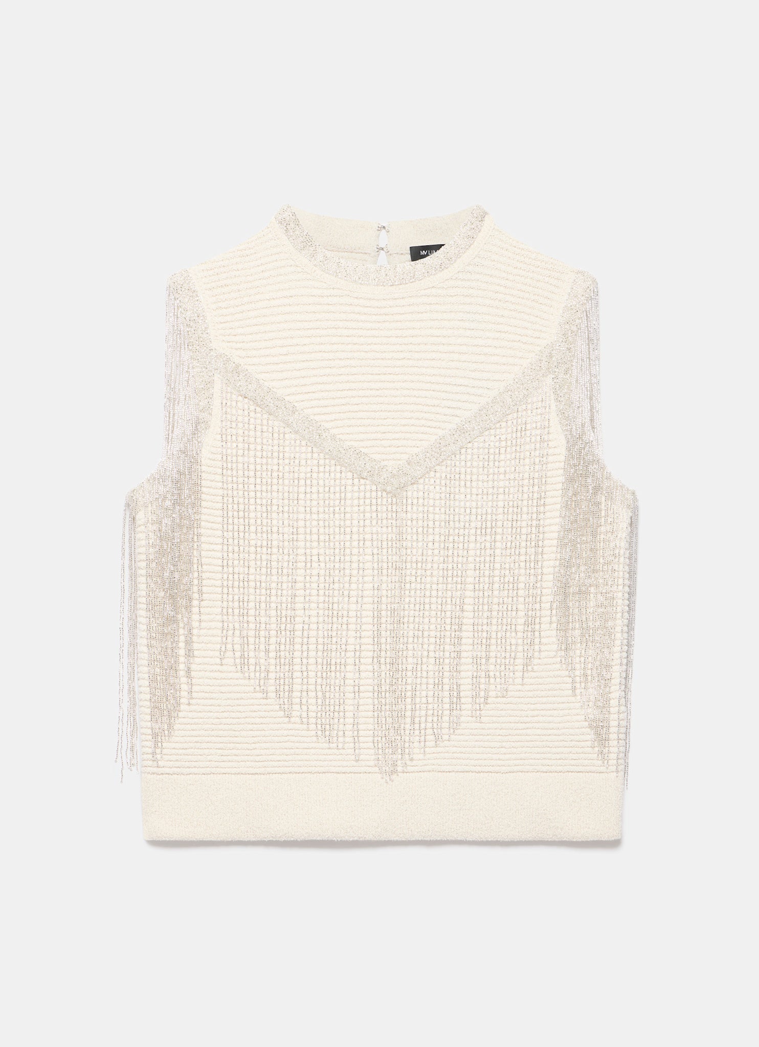 Cream Embellished Fringe Detail Top – Mint Velvet